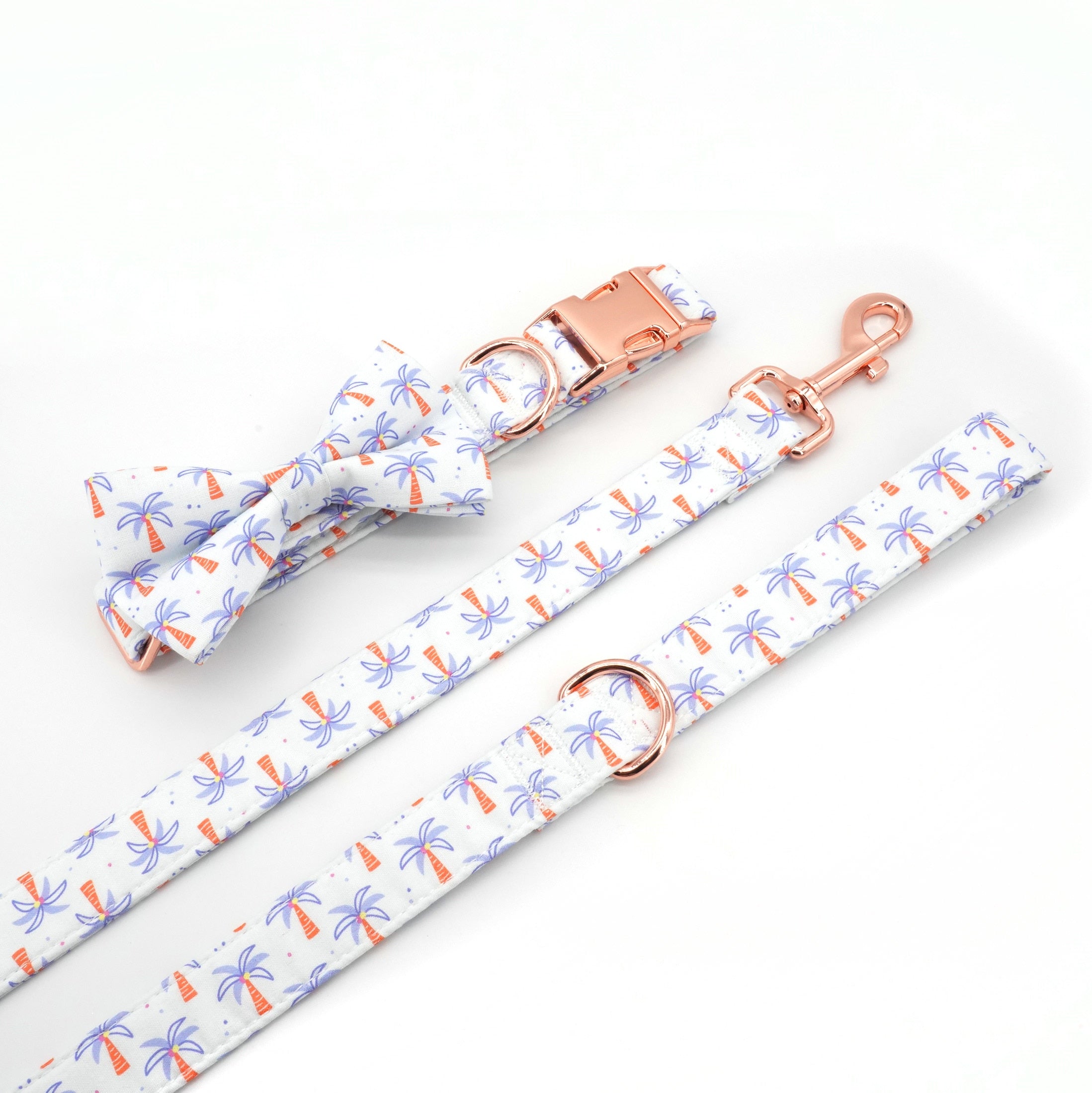 Coconut Trees:  Personalized Pet Collars With Leashes - CurliTail