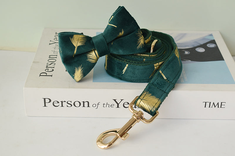 Sparkle With Green: Personalized Pet Flower Collar And Leash - CurliTail