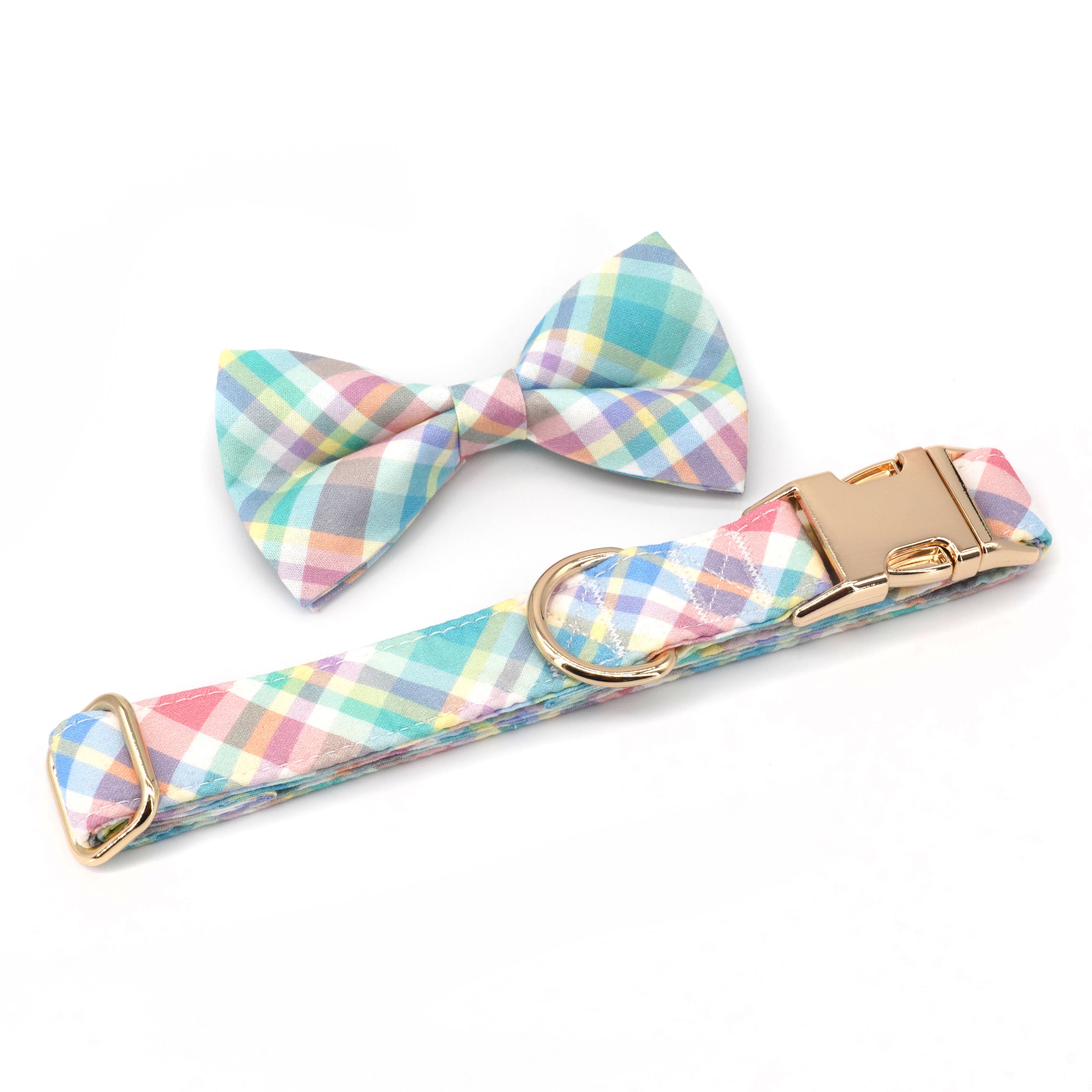 Summer Plaid Fashions: Personalized Collar And Leash - CurliTail
