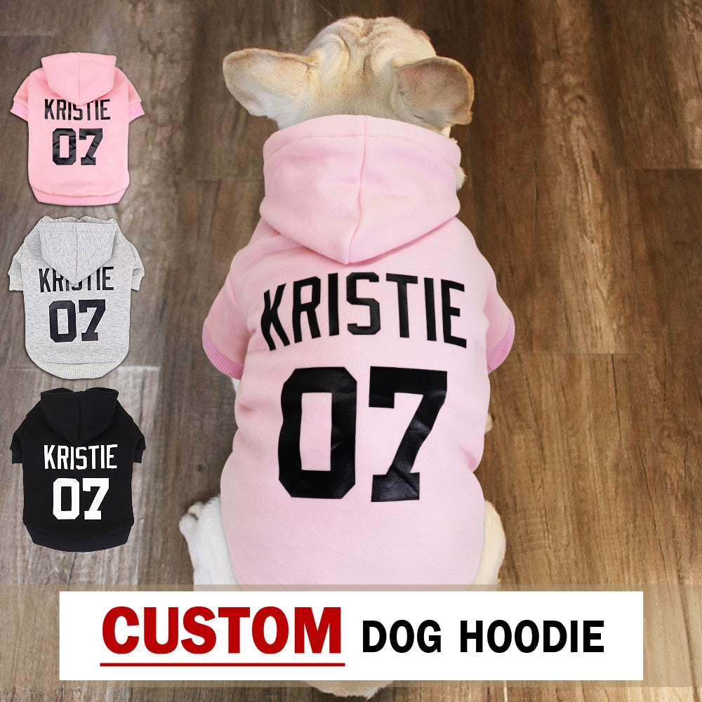 French Bulldog Hoodie Dog Clothes Warm Sport Cozy Patterned Pet