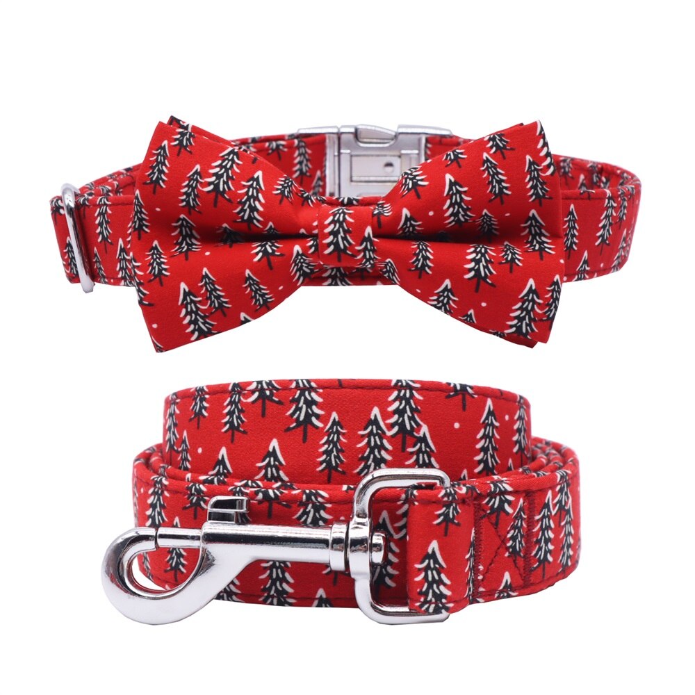 Bow Tie Collar For Dogs And Leash Set