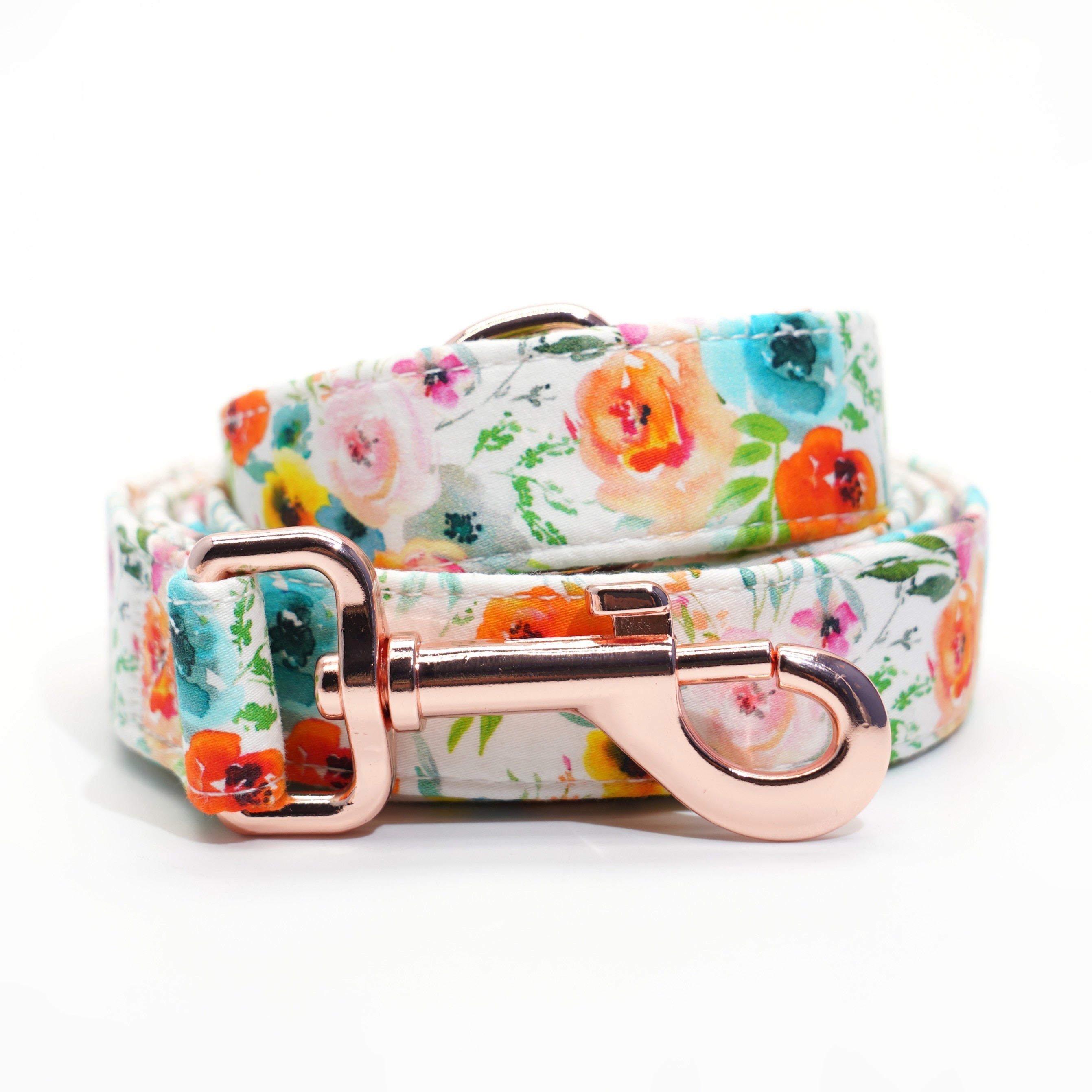 Watercolor Floral Bow Collar | Personalized Bow Collar And Leash - CurliTail