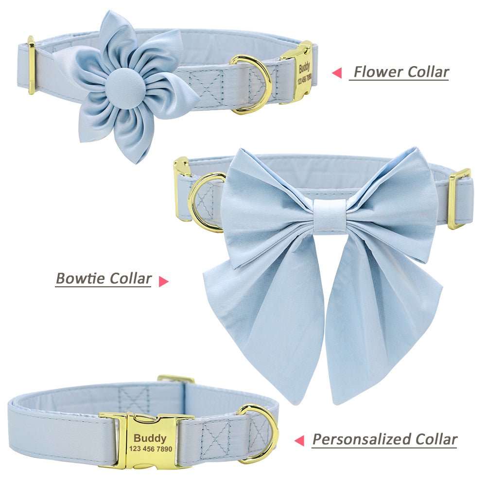 Blue Bay Butterfly Collar With Flower- Personalized - CurliTail