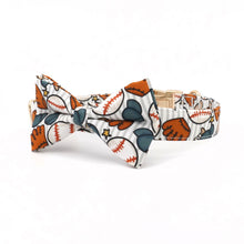 Baseball Dog Collar Bowtie with Matching Leash,Personalized Dog Collar