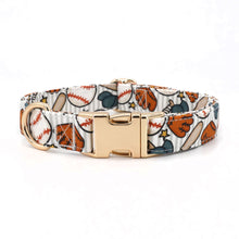 Baseball Dog Collar Bowtie with Matching Leash,Personalized Dog Collar