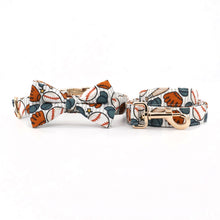 Baseball Dog Collar Bowtie with Matching Leash,Personalized Dog Collar