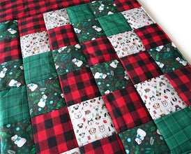 Christmas Personalized Pet Blanket with Name | Custom Handcrafted Patchwork Dog Quilt -CurliTail