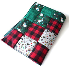 Christmas Personalized Pet Blanket with Name | Custom Handcrafted Patchwork Dog Quilt -CurliTail