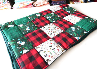 Christmas Personalized Pet Blanket with Name | Custom Handcrafted Patchwork Dog Quilt -CurliTail