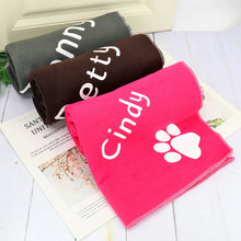 Coral Fleece Dog Blanket Pet Sleeping Blankets Free Print Name Paw Pattern Small Large Dogs Cat | Personalized Shower Bath Sleeping Blanket