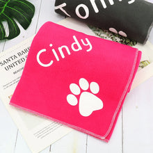 Coral Fleece Dog Blanket Pet Sleeping Blankets Free Print Name Paw Pattern Small Large Dogs Cat | Personalized Shower Bath Sleeping Blanket