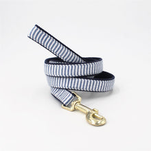 Seersucker Blue Stripe dog bowtie collar with Detachable Bowtie for Dogs for wedding,party,family photo gifts
