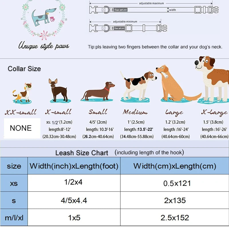 Personalized Christmas Dog Flower Collar and Leash Set | Custom Dog ID Collars