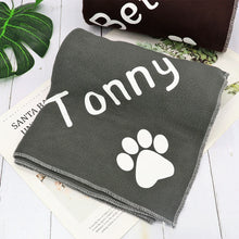 Coral Fleece Dog Blanket Pet Sleeping Blankets Free Print Name Paw Pattern Small Large Dogs Cat | Personalized Shower Bath Sleeping Blanket
