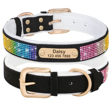 Custom Winter Personalized Rhinestone Dog Collar | Soft Padded Puppy Collar for Small Dogs Cats