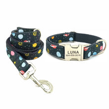 Space Monster Pet Collar with Personalized ID Tag and Leash | Adjustable Collar for Dogs