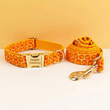 Personalized Halloween Adjustable Dog Collar Leash Set with ID Tag Engraving