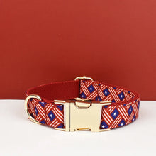 Red Plaid Stylish Personalized Bow Collar, Leash