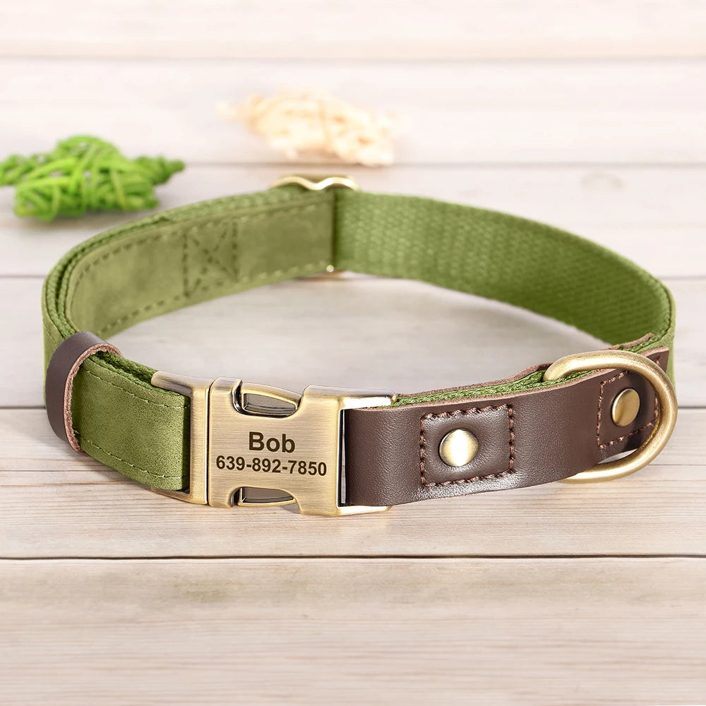 Personalized PU Leather Dog Collars | Custom Dog ID Collar with Name