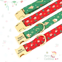 Furry and Festive: Personalized Christmas Print Flower ID Collars