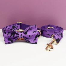 Personalized Halloween Adjustable Dog Collar Leash Set with ID Tag Engraving