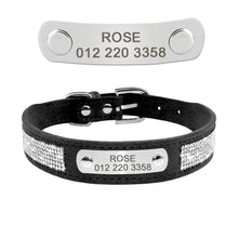 Personalized Cat Collar Bling Rhinestone | Custom Nameplate ID Collar for Small Dogs & Kittens