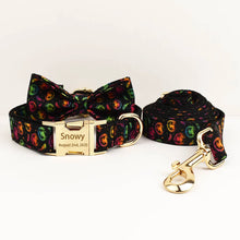 Personalized Halloween Adjustable Dog Collar Leash Set with ID Tag Engraving