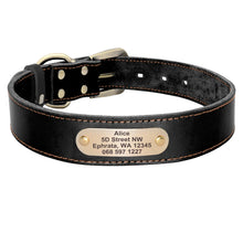 Custom Personalized Leather Dog Collar & Optional Leash with Nameplate For Small Medium Large Dogs