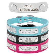 Personalized Cat Collar Bling Rhinestone | Custom Nameplate ID Collar for Small Dogs & Kittens
