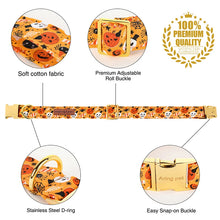 Personalized Halloween Dog Collar ID with Ghost Design Flower/Bowtie Large Medium Small Dogs