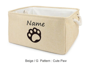 Beige Cute Paw Vector CurliTail Toy Basket