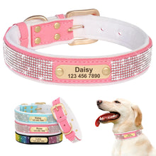 Custom Winter Personalized Rhinestone Dog Collar | Soft Padded Puppy Collar for Small Dogs Cats
