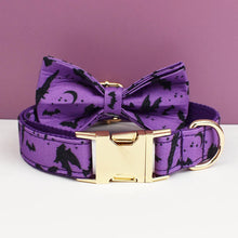 Personalized Halloween Adjustable Dog Collar Leash Set with ID Tag Engraving