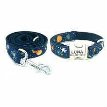 Space Monster Pet Collar with Personalized ID Tag and Leash | Adjustable Collar for Dogs