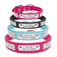 Personalized Cat Collar Bling Rhinestone | Custom Nameplate ID Collar for Small Dogs & Kittens