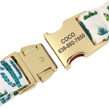 Paws and prickles: Cactus Print Personalized Laser Engraved Dog Bow Collar