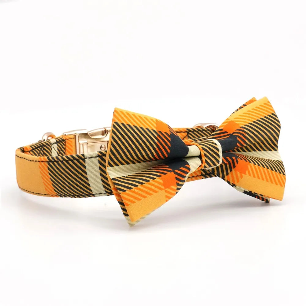 Bow-tiful Checkers: Personalized Bow Collar and Leash Set