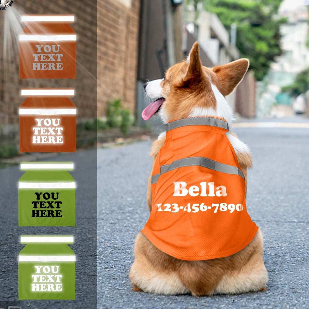 Custom Reflective Dog Vest – Personalized Safety Dog Clothes for Night Walking and Outdoor Adventures