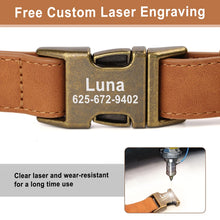 Personalized PU Leather Dog Collar – Custom Engraved Name ID, Adjustable Fit for All Dog Sizes