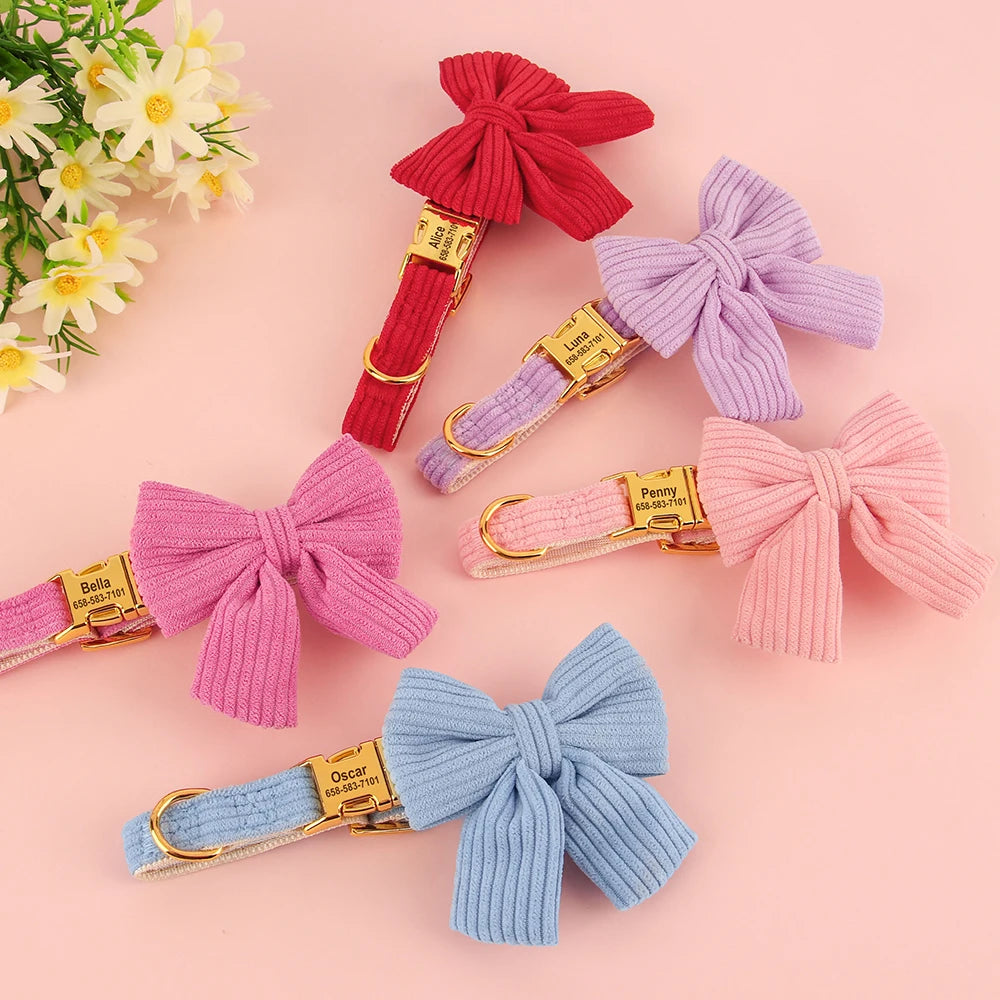 Girly Bow Dog Collars – Stylish, Personalized Pet Collars | CurliTail