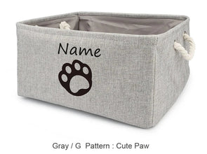 Gray Cute Paw Vector CurliTail Toy Basket