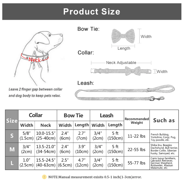 Classy Bow And Leash Set: Personalized Collar And Leash - CurliTail