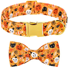 Personalized Halloween Dog Collar ID with Ghost Design Flower/Bowtie Large Medium Small Dogs