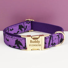 Personalized Halloween Dog Collar with Free Engraving ID Name Tag Matching Leash And Harness