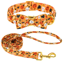 Personalized Halloween Dog Collar ID with Ghost Design Flower/Bowtie Large Medium Small Dogs