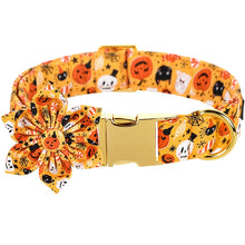 Personalized Halloween Dog Collar ID with Ghost Design Flower/Bowtie Large Medium Small Dogs