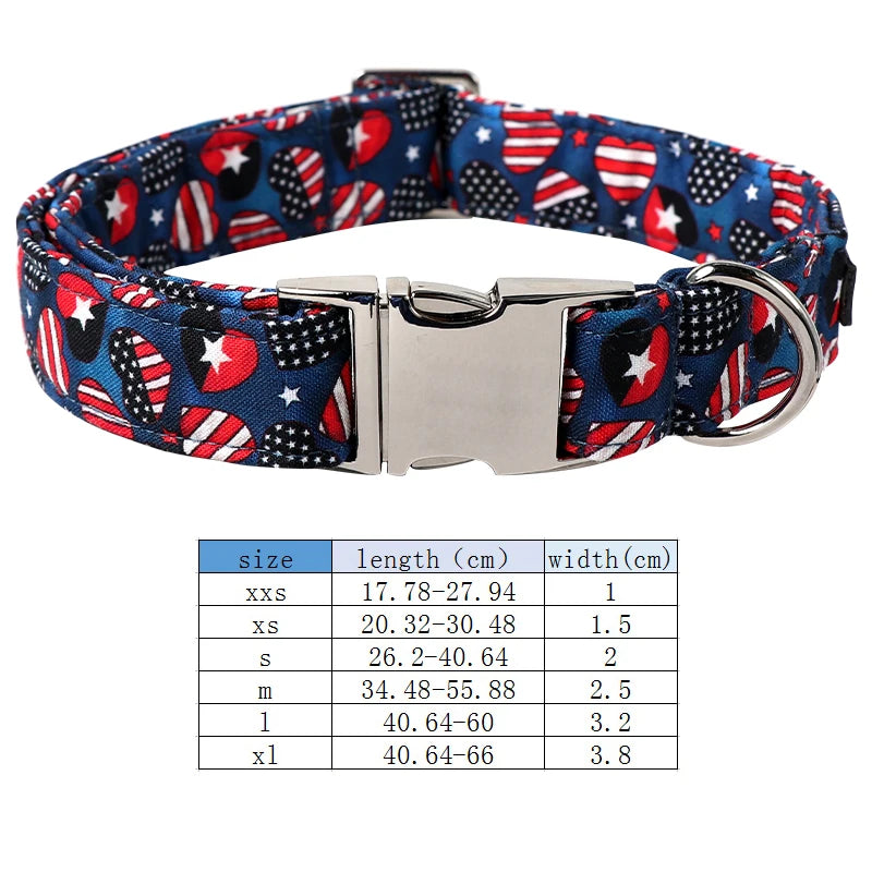 Personalized American Flag Bowtie, Flower and Butterfly Collar for Dogs | Perfect for Patriotic Celebrations