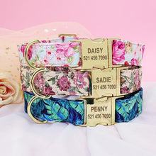 Floral Dog Collars and Leashes | Personalized Dog ID Collars
