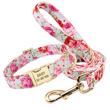Floral Dog Collars and Leashes | Personalized Dog ID Collars