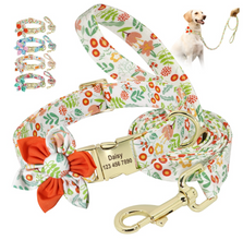 Floral Dog Collars Dog ID Collars Leash Set Personalized Dog Collars Wedding dog collars Beautiful wedding lace collars Curlitail